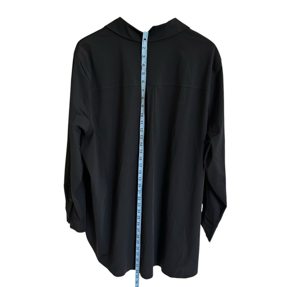NWT Lysse’ 3X Black Schiffer Button Down Tunic Shirt Lyssentials Microfiber New - Picture 5 of 10